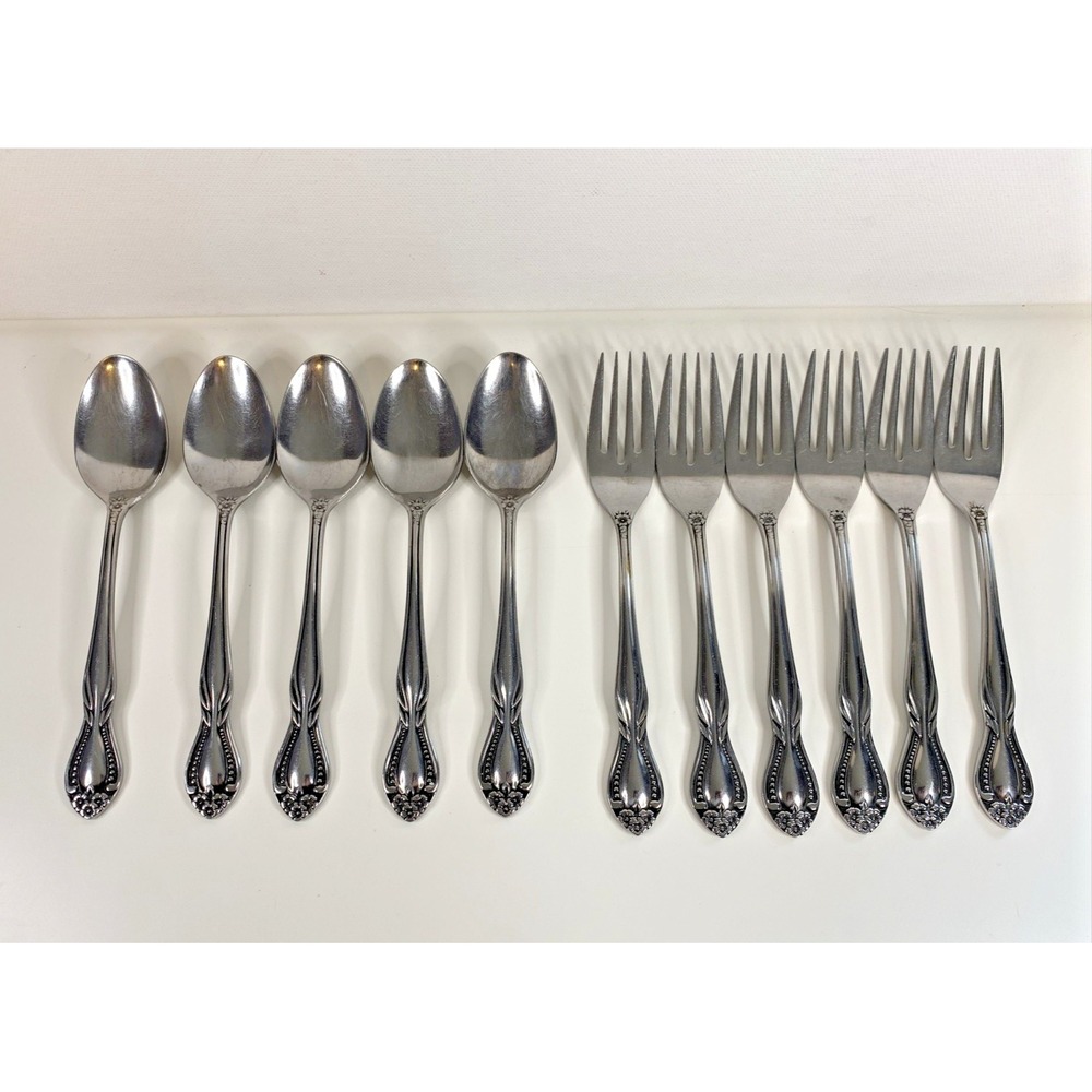 Towle Supreme Cutlery MURANO 6 1/2" Salad Forks & Teaspoons 6 3/8" Stainless